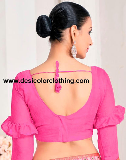 Pink Chiffon Printed Saree