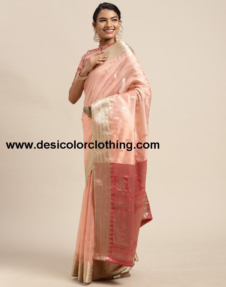 Peach Silk Saree