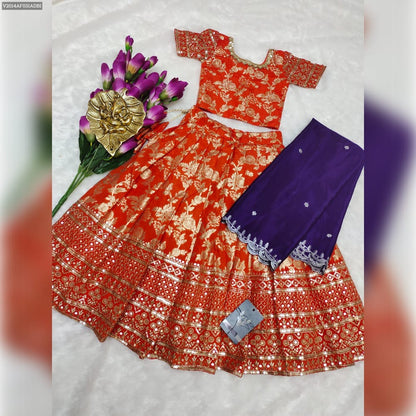 Product Image - Paithani Kids Lehenga – Pure Silk Fabric with Zari Weaving
