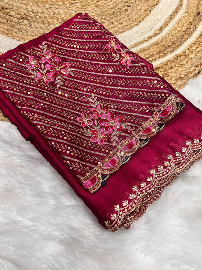 Product Image - Elegant Designer Georgette Saree for Festive Occasions