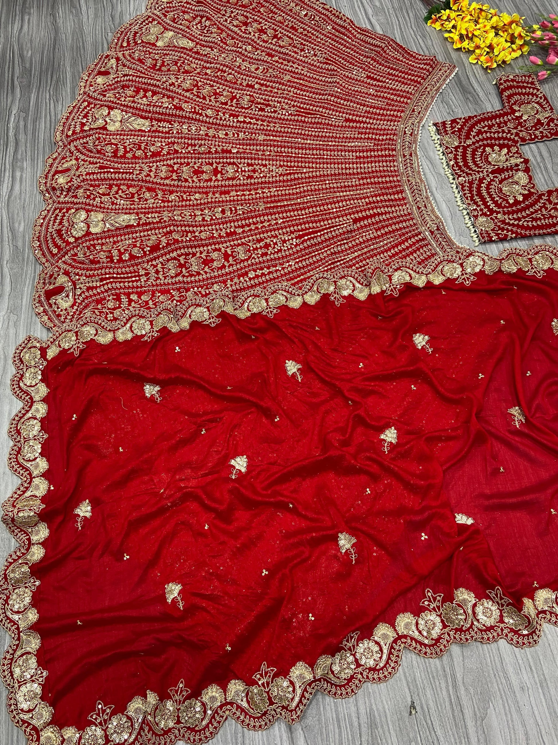 Product Image - Stunning Designer Lehenga Red