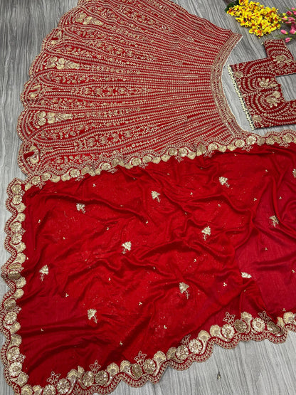 Product Image - Stunning Designer Lehenga Red