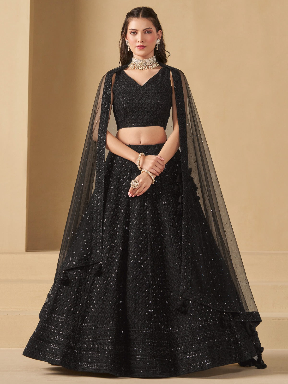 Product Image - Blue Georgette Bridesmaid Lehenga Choli