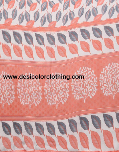 Rose Pink Chiffon Printed Saree