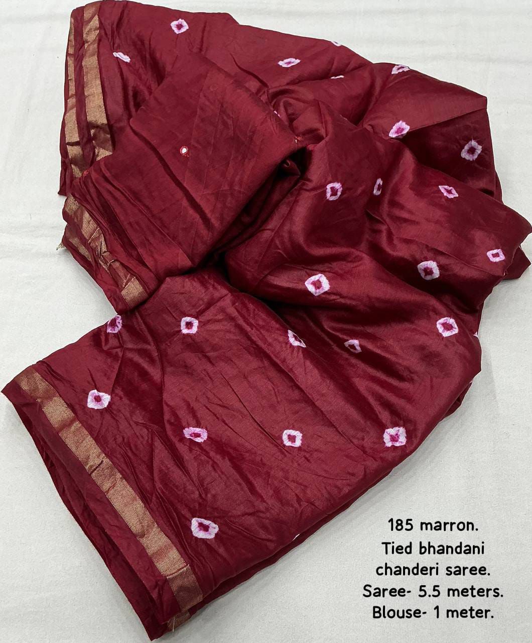 Product Image - Exquisite Pure Chanderi Hand Tie-Dye Bandhani Saree