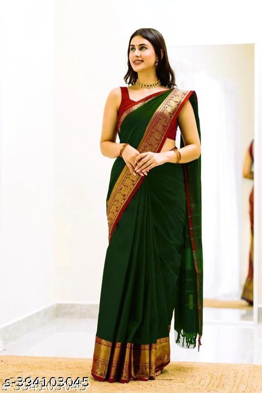 Product Image - Narayana Petta Cotton Silk Saree - Elegant Wedding & Party Attire - 1