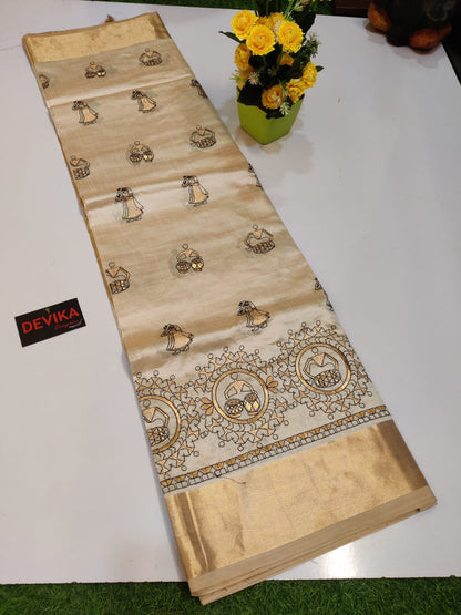 Product Image - Designer Georgette Saree with Exclusive Kalankari Weaving - Ethnic Wear