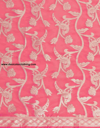 Pink Banarasi Silk Woven Saree