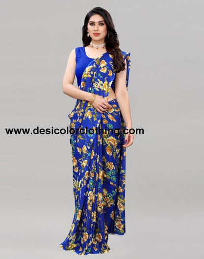 Royal Blue Printed Saree | 2082S644