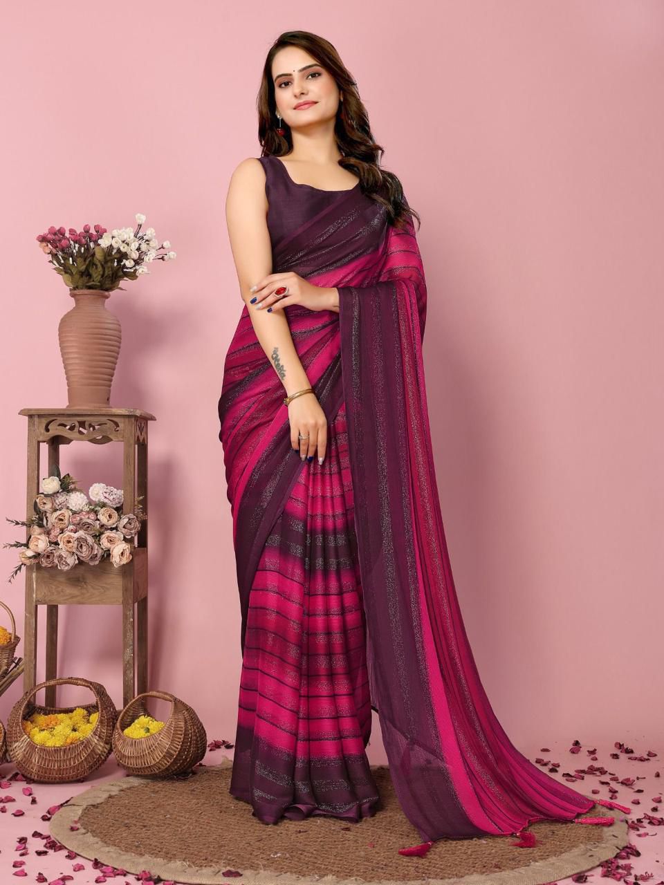 READY TO WEAR 1 MIN SAREE - SOFT NAYLONE SAREE