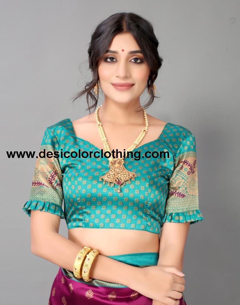 Wine And Beige Silk Saree