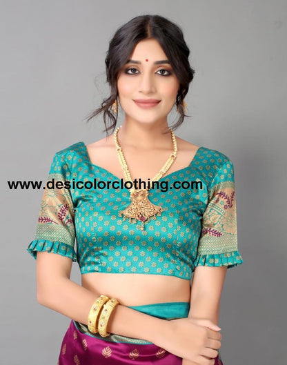 Wine And Beige Silk Saree