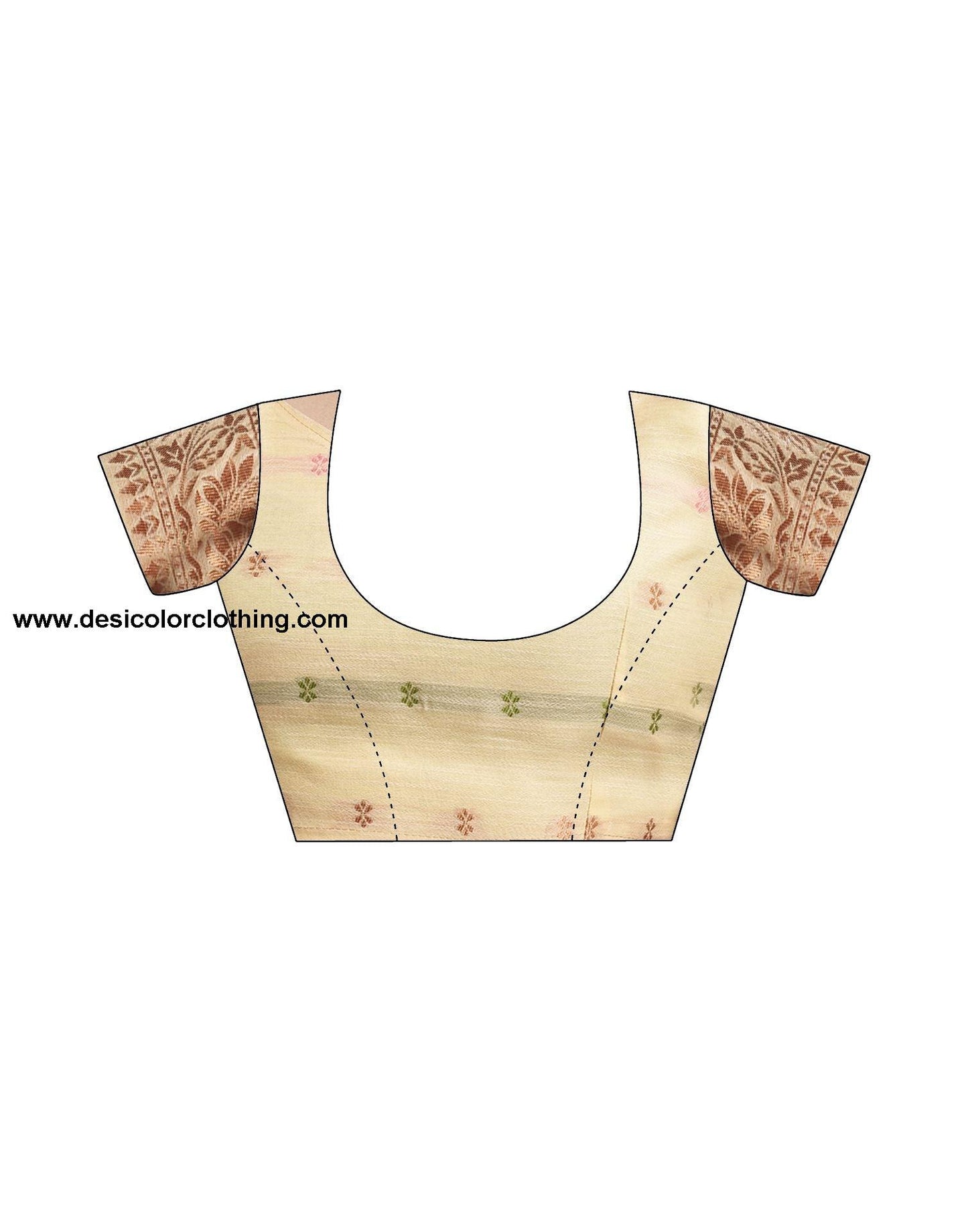 Cream Jacquard Linen Saree