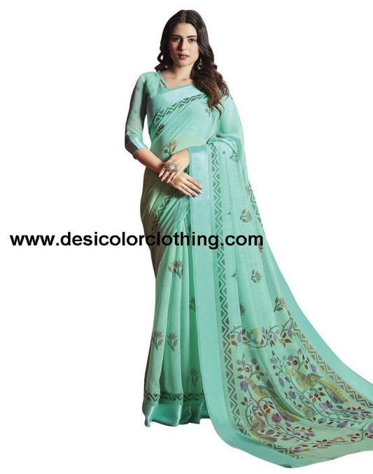 Turquoise Cotton Saree | 1240S5502
