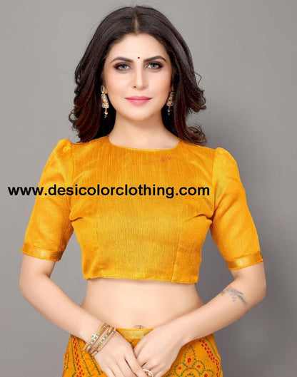 Yellow Bandhani Printed Saree