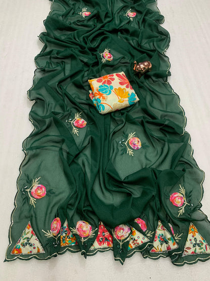 Product Image - Samosha Star Georgette Designer Saree