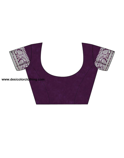 Wine Jacquard Silk Saree