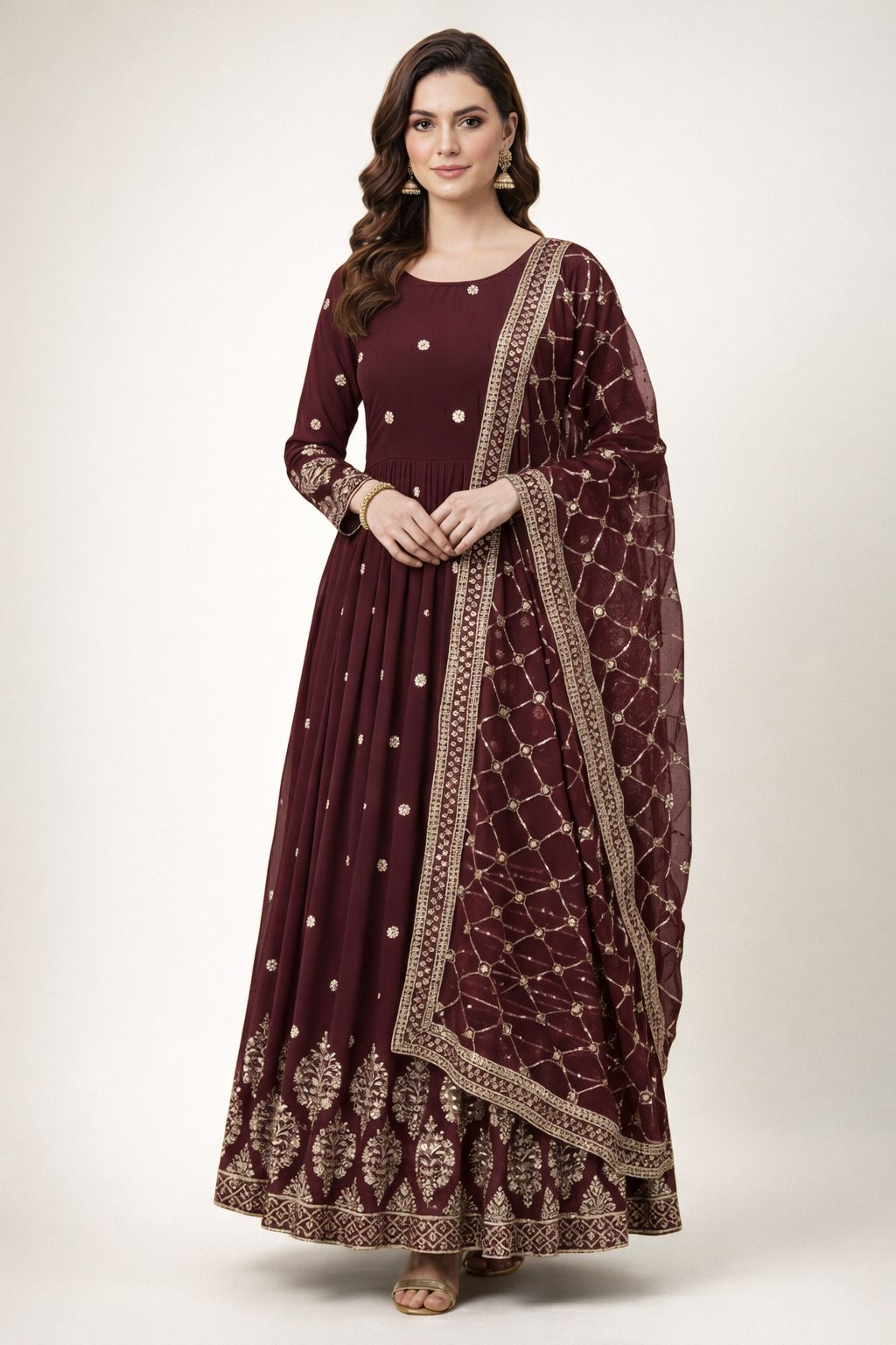 Product Image - Shop stunning Designer Anarkali Suits for weddings in Canada. Exp - 3