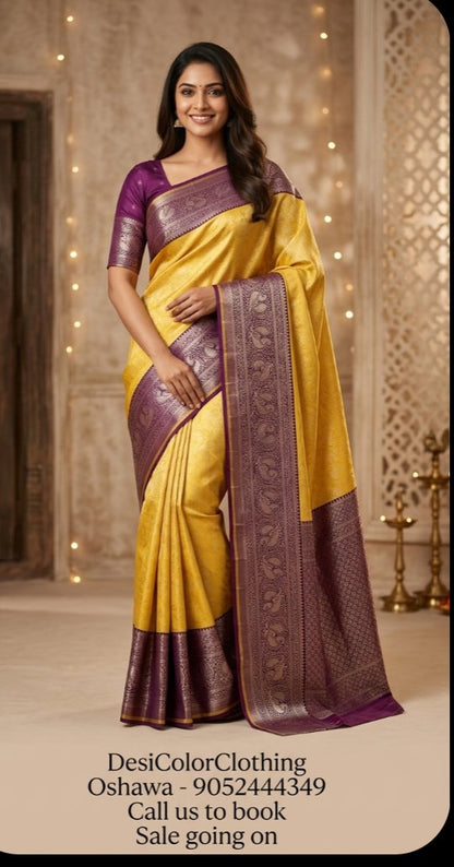 Product Image - Elegant Kachipuram Tissue Saree - 1