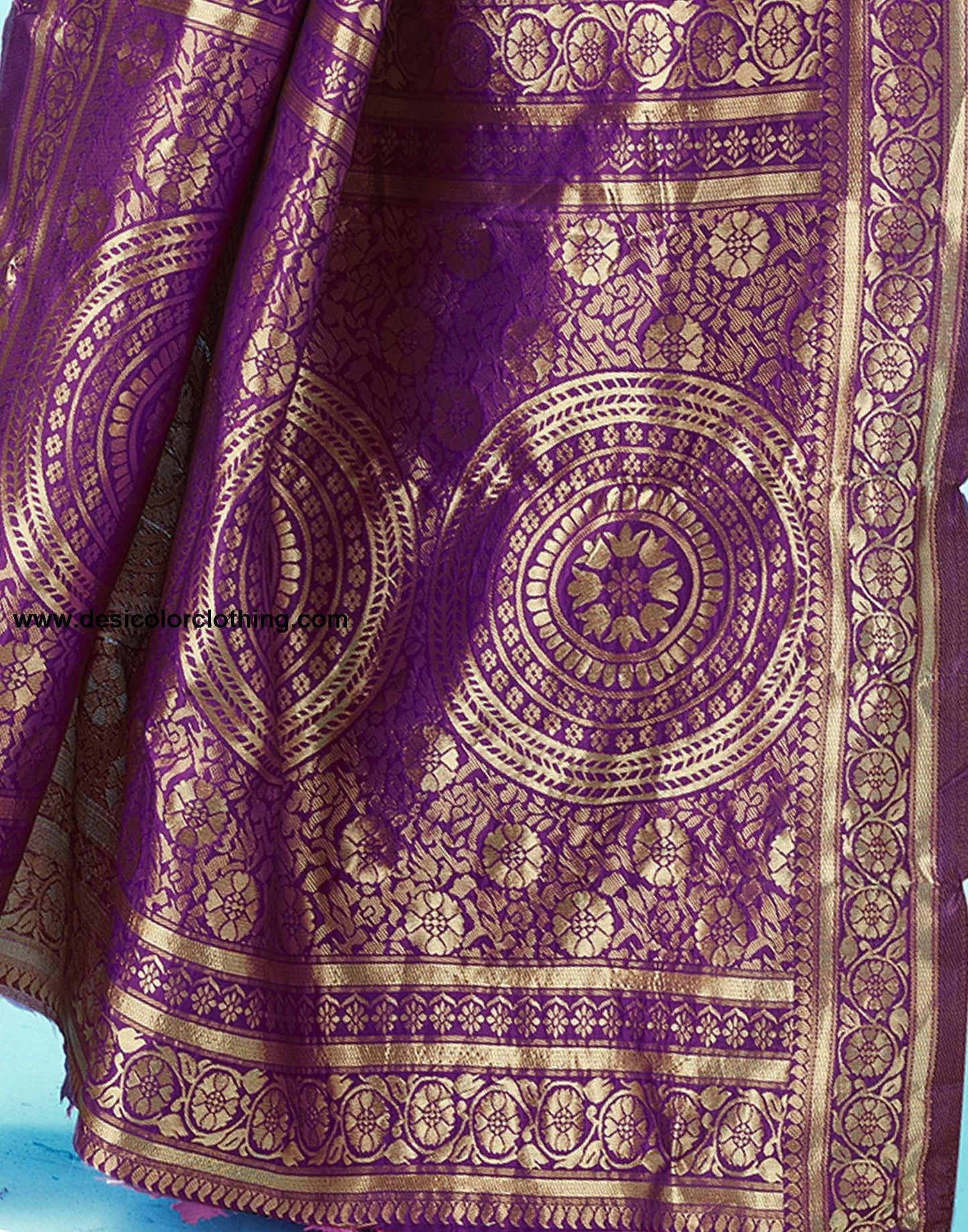Dark Purple Jacquard Silk Saree