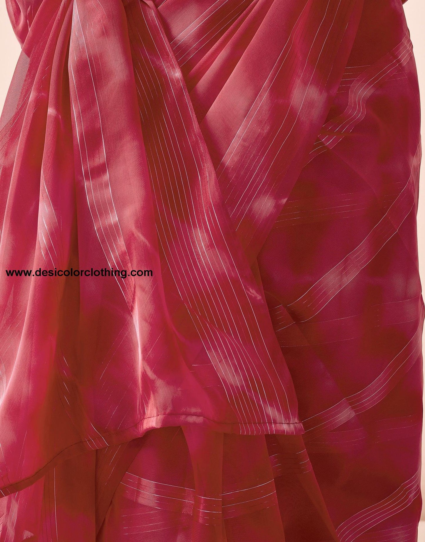 Red Georgette Printed Ready to Wear Saree