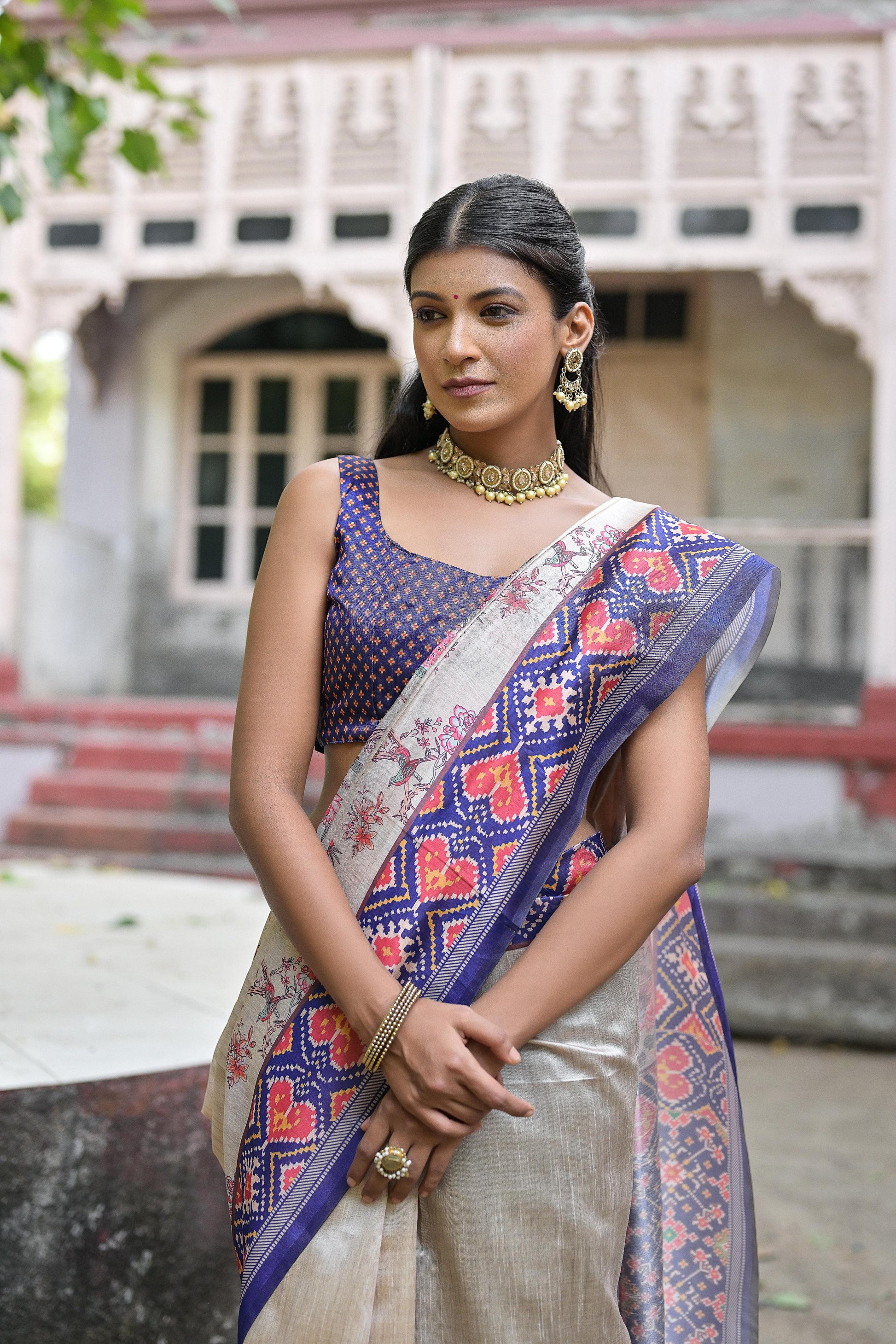 Product Image - Yogita Patola Designer Saree in Tussar Silk with Patola Print