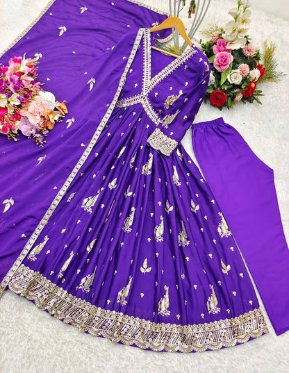 Product Image - New Aliya-Cut Gown-Pent Dupatta Set - Ready to Wear
