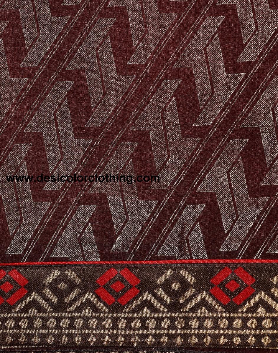 Dark Brown Silk Saree