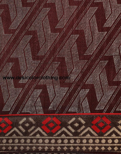 Dark Brown Silk Saree