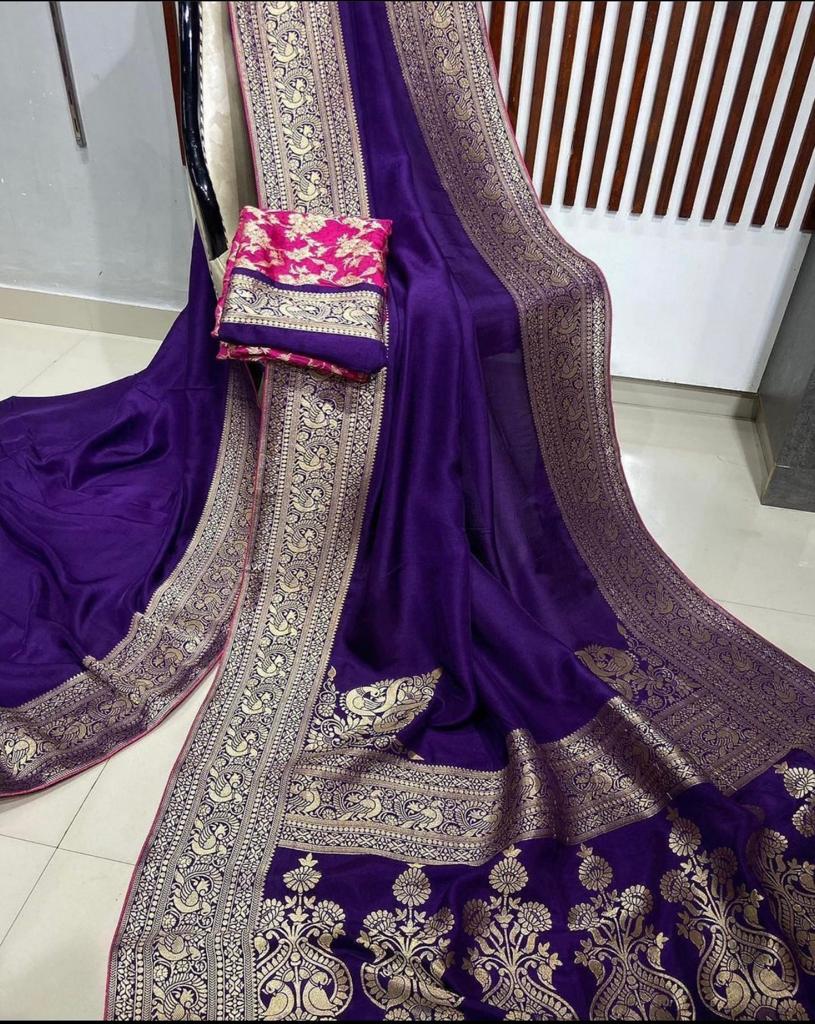 Product Image - Elegant Designer Banarasi Dola Silk Saree for Weddings & Festivals