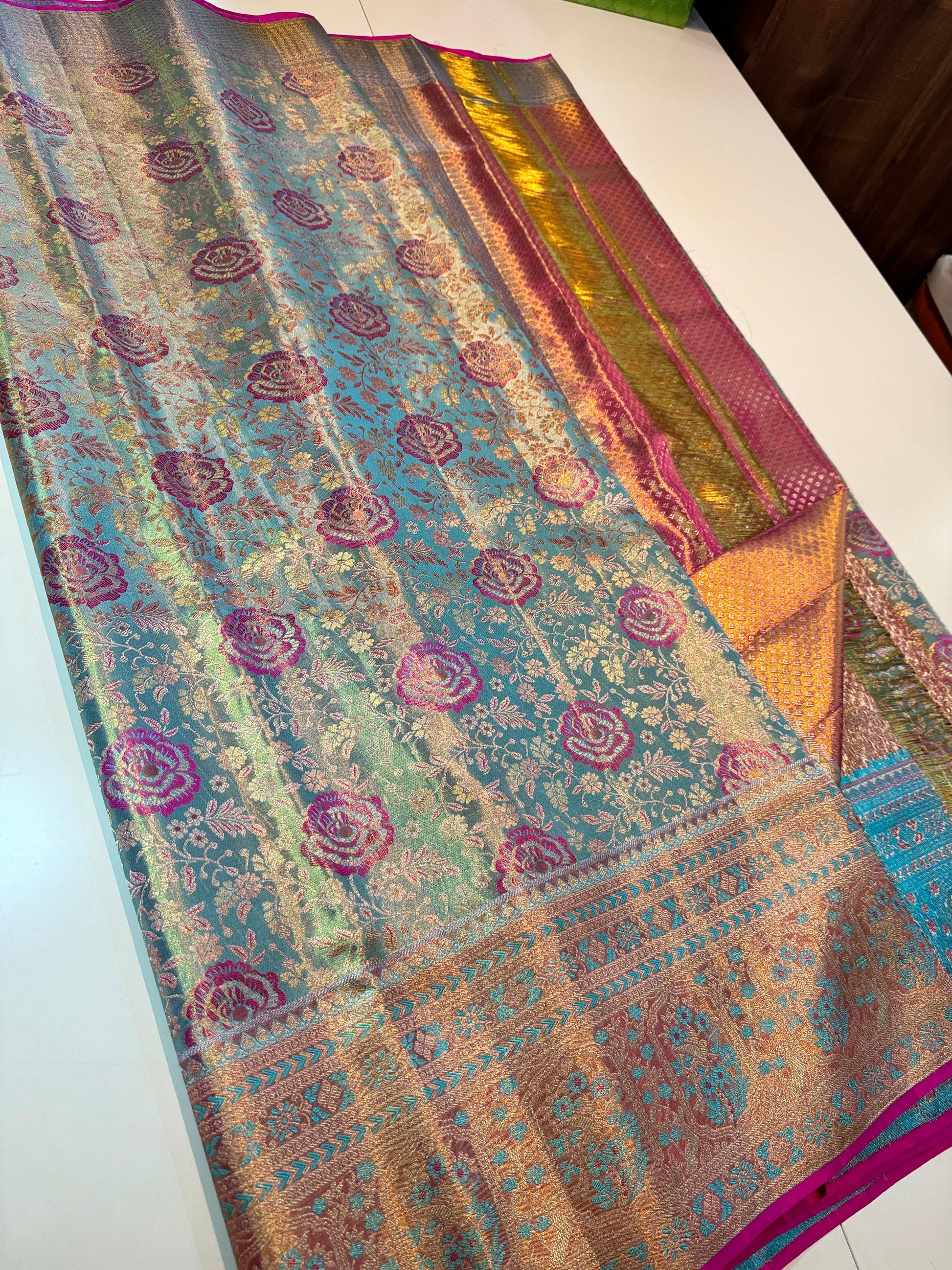Product Image - Exclusive Pure Kanchipuram Silk Saree with Gold Jari for Wedding & Festive Wear