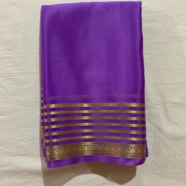 Product Image - Exquisite Semi-Mysore Silk Saree with Gold Border