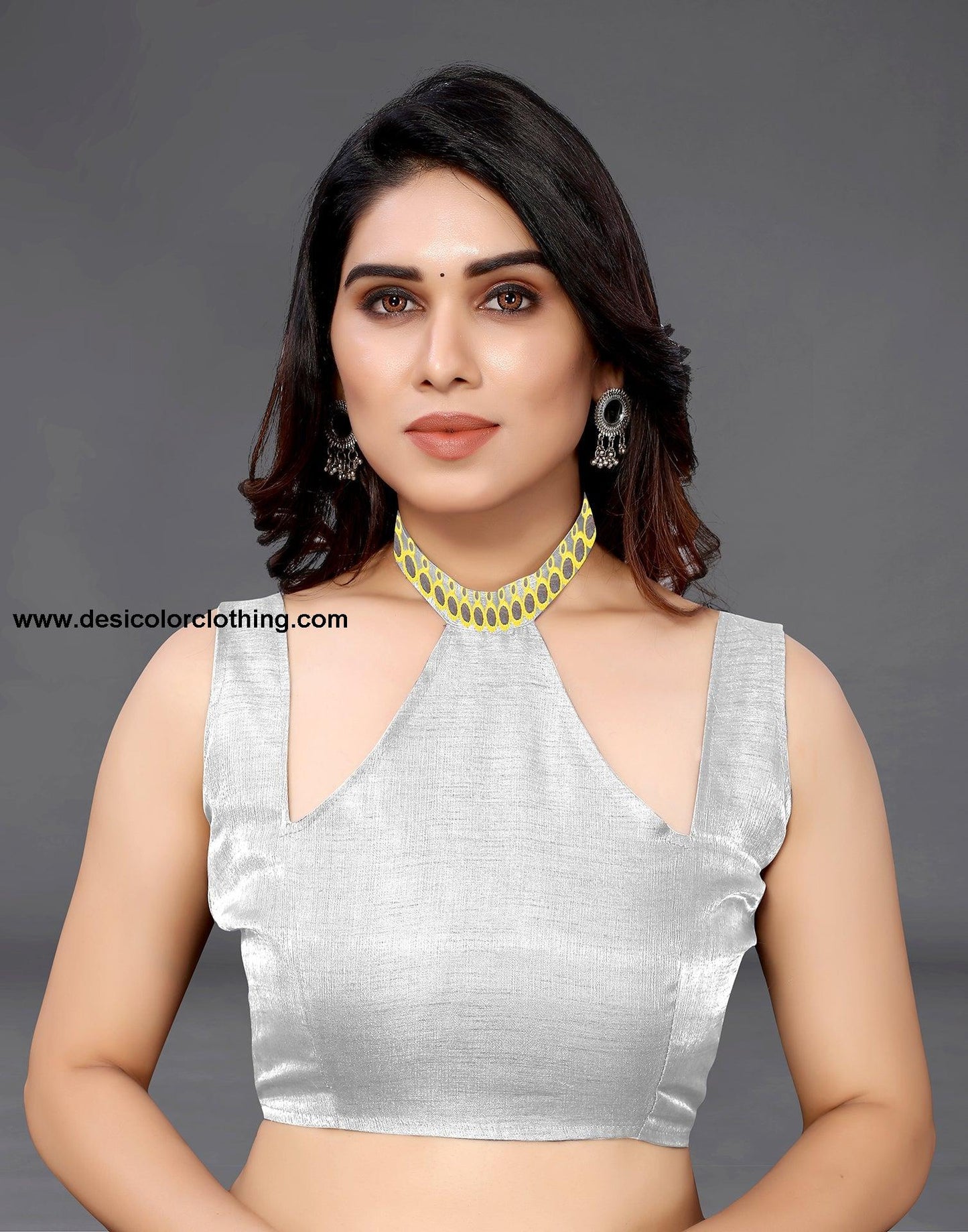 Yellow Georgette Mirror Work Saree