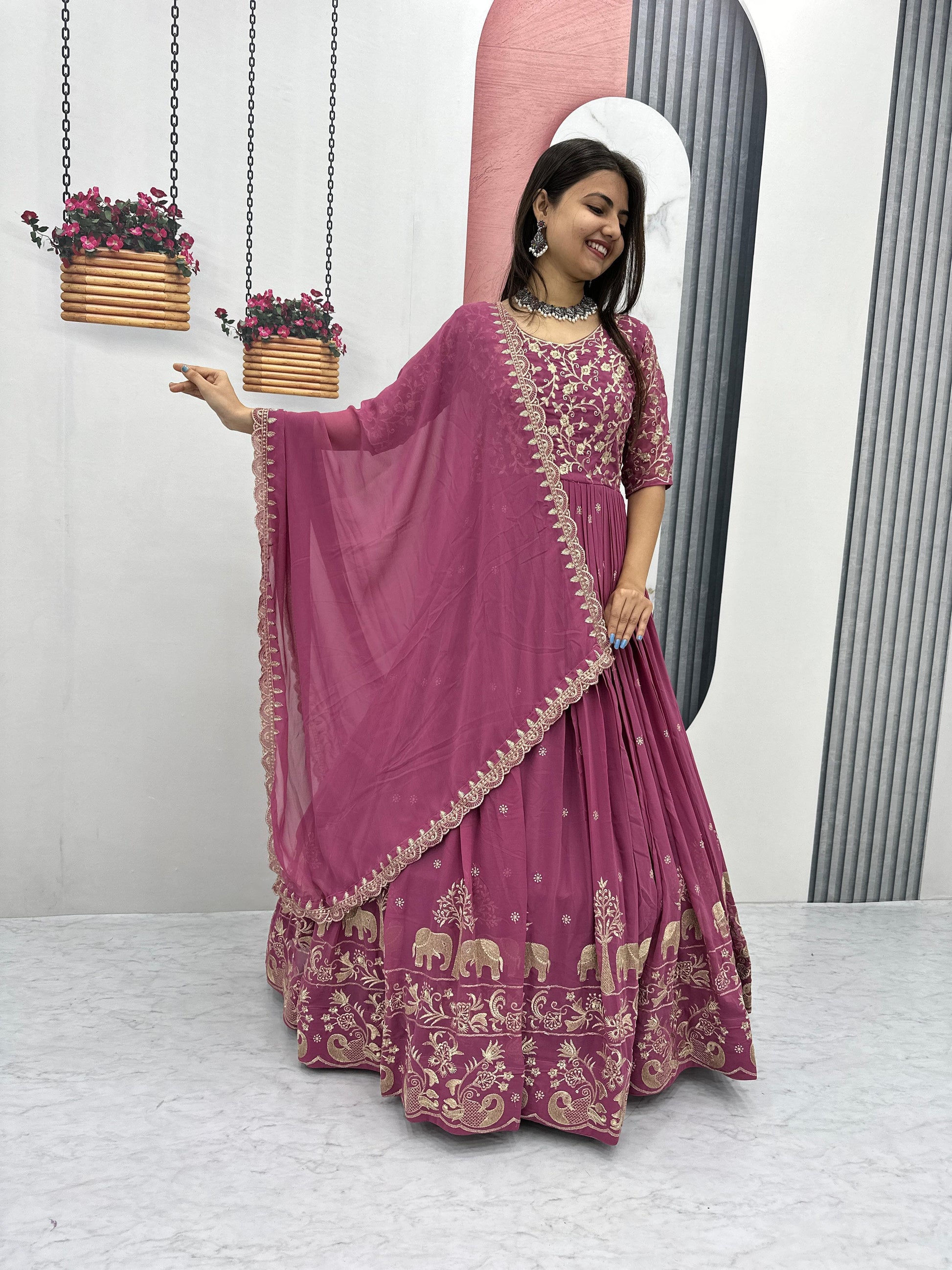 Product Image -  Designer Georgette Festival Gown