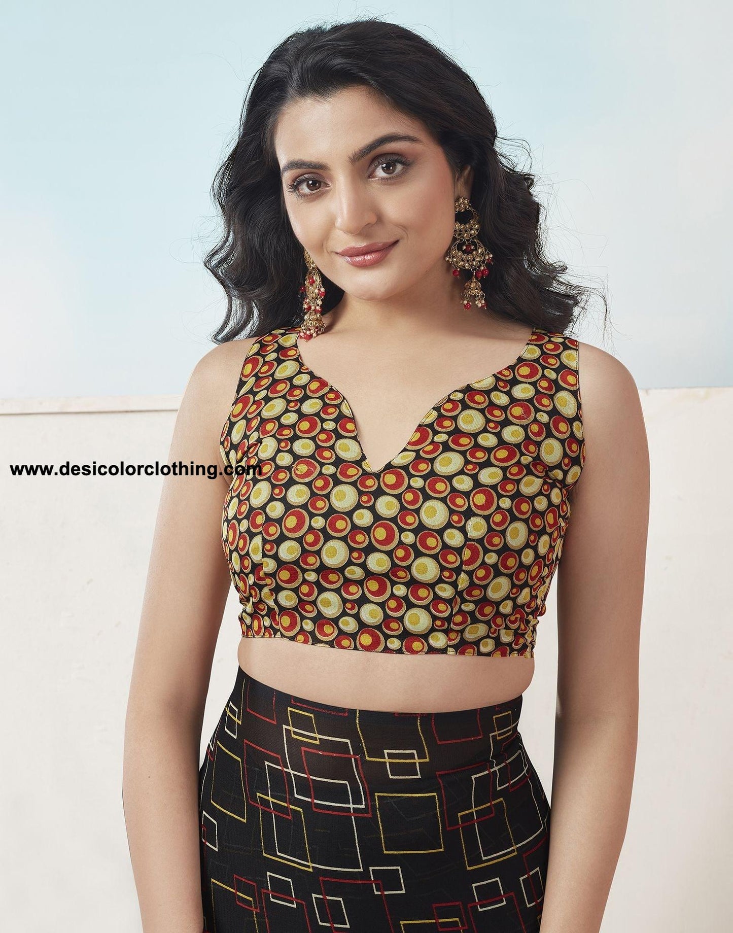 Black Printed Georgette Saree