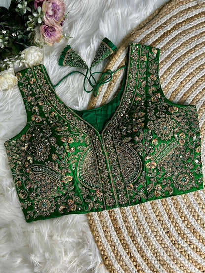Product Image - Designer Bridal Blouse with Heavy Handwork