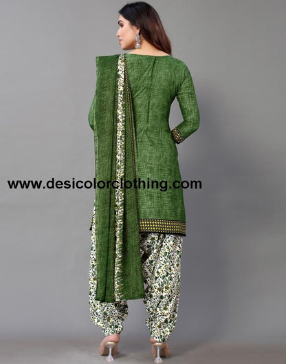 Printed Polyester Unstitched Salwar Suit Material