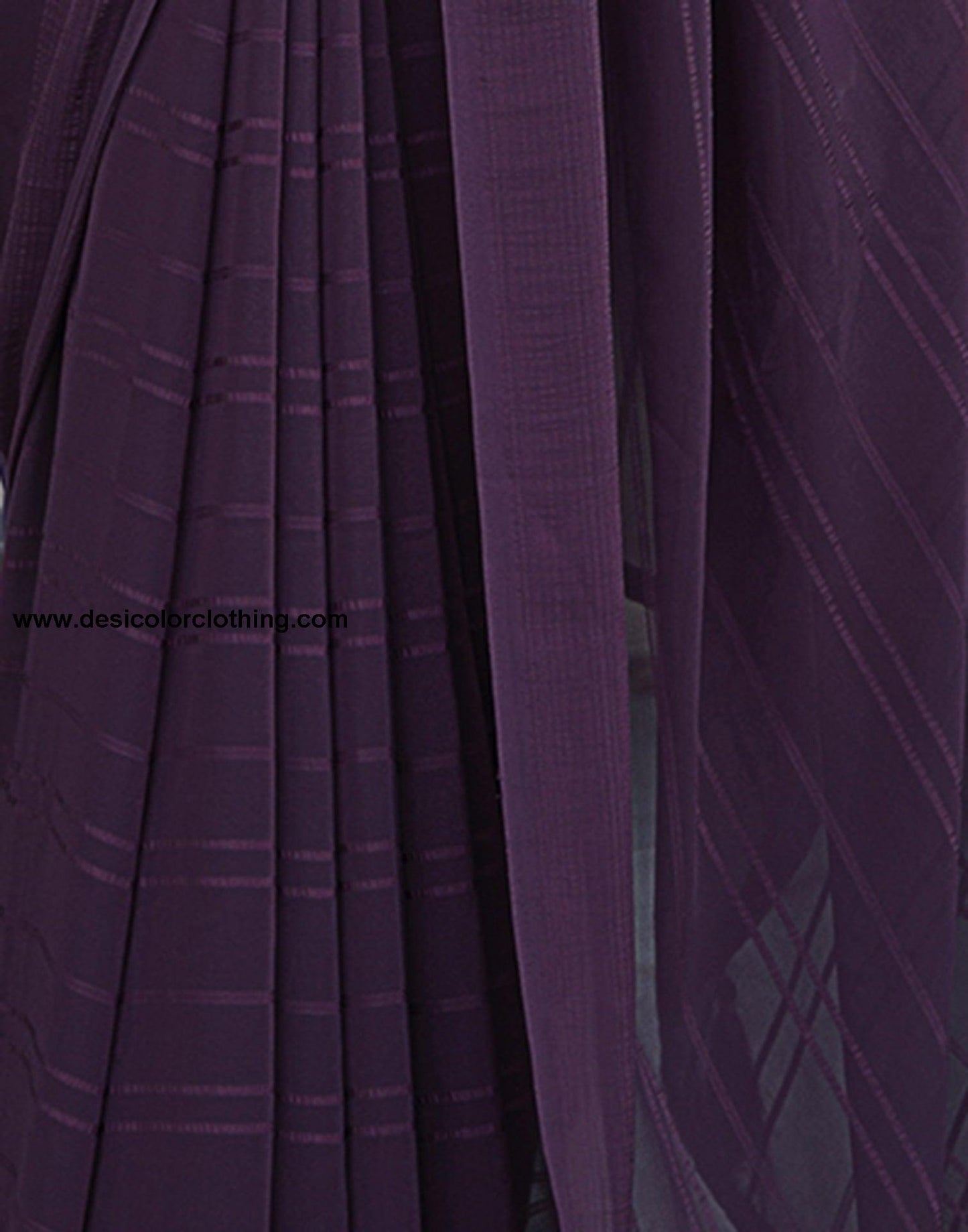 Wine Georgette Plain Saree