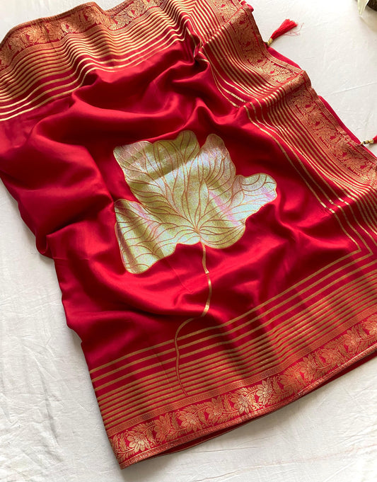 Product Image - Designer Munga Silk Sarees with Zari & 3D Flower Woven Design - SAI PALLAVI