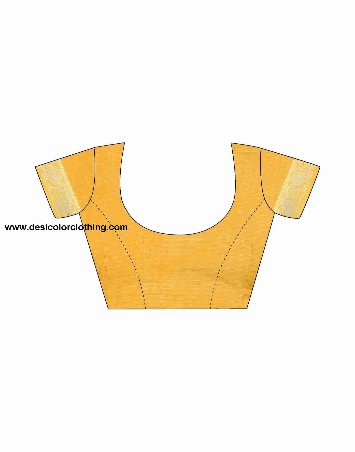 Yellow Cotton Plain Saree