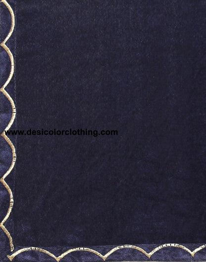 Blue Velvet Saree