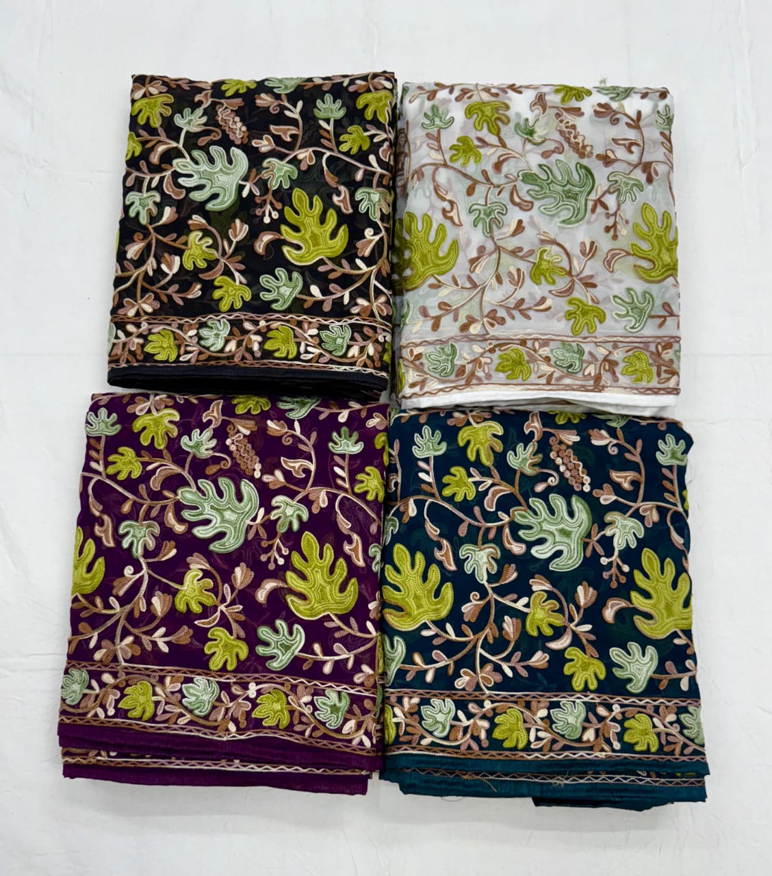 Product Image - Elegant Designer Georgette Saree with Kashmiri Work | Festive Wear