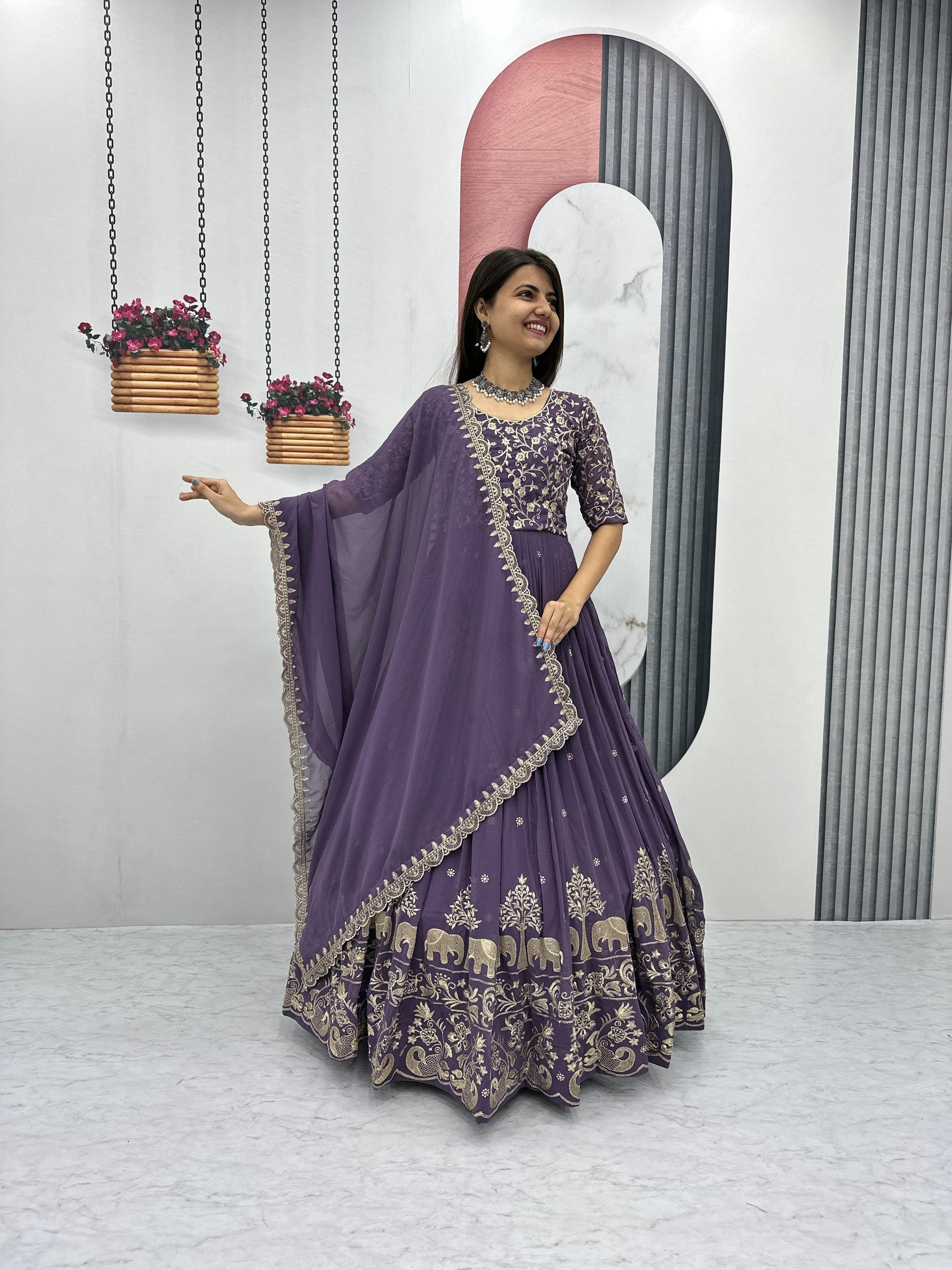 Product Image -  Designer Georgette Festival Gown