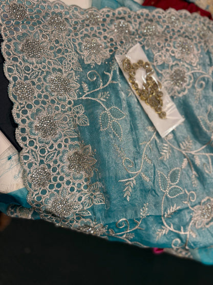 Product Image - Designer heavy work saree for wedding or festival wear - 12