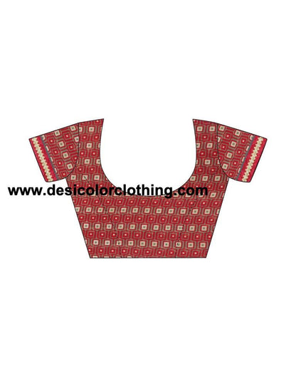 Red Georgette Printed Saree