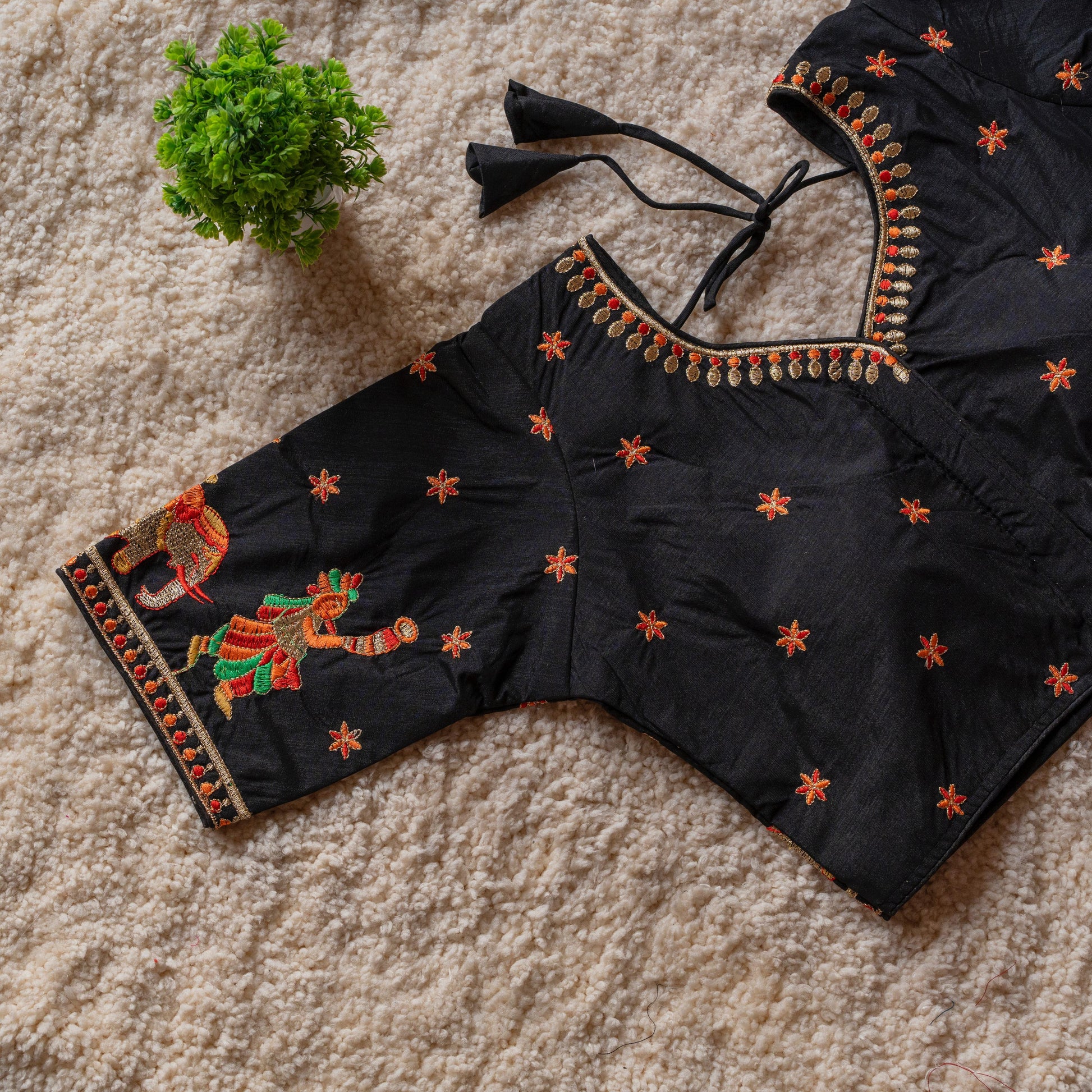 Product Image - Exquisite Festival Wear Blouse with Embroidery and Sequence Work