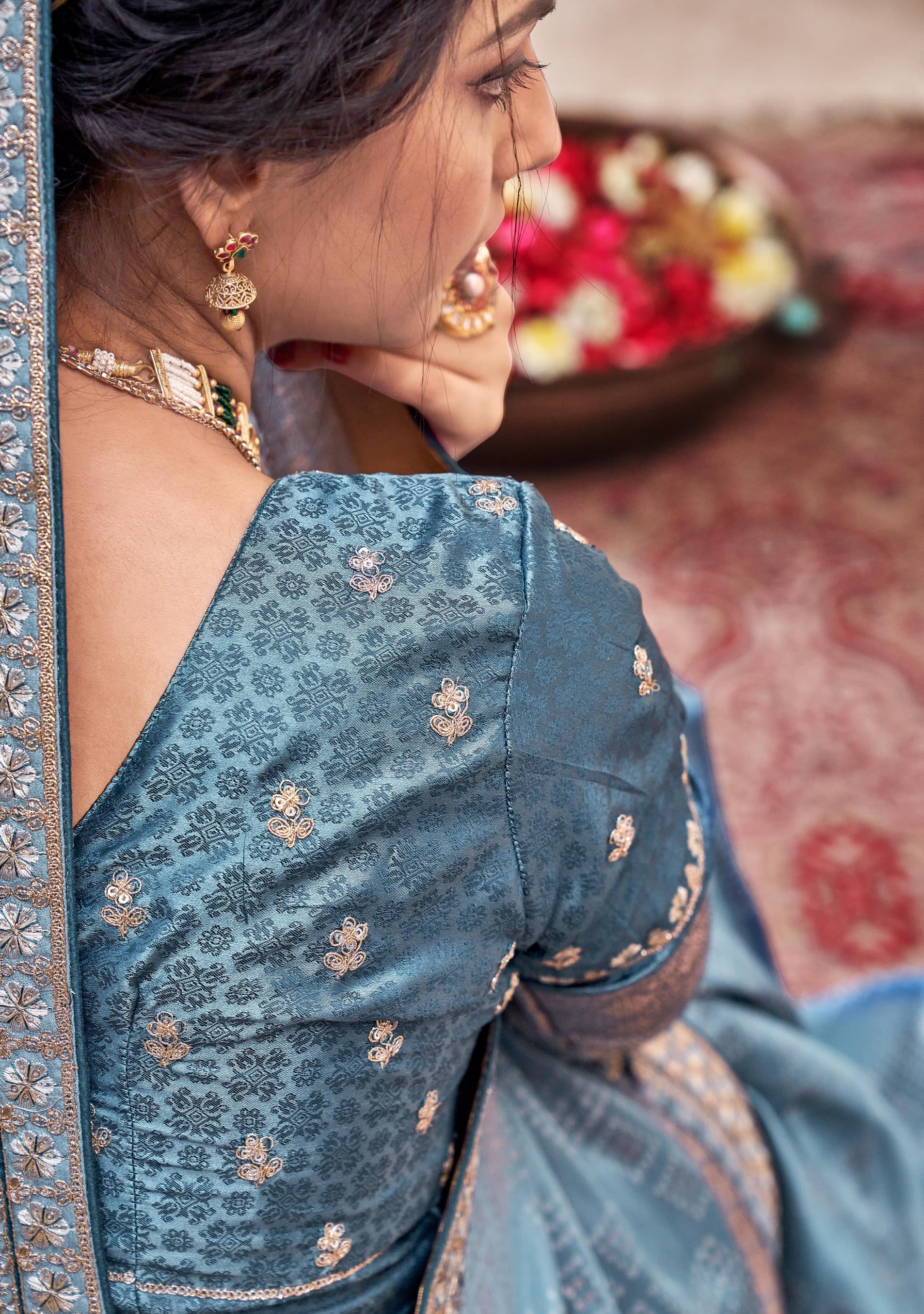 Product Image - Premium Designer Georgette Saree with Heavy Embroidery and Sequins - Festive Wear