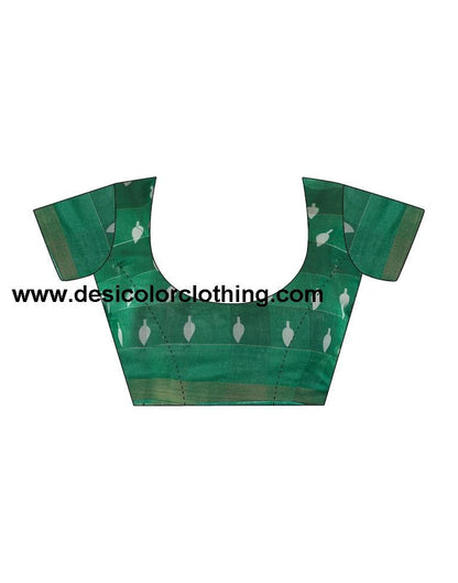 Sea Green Cotton Printed Saree