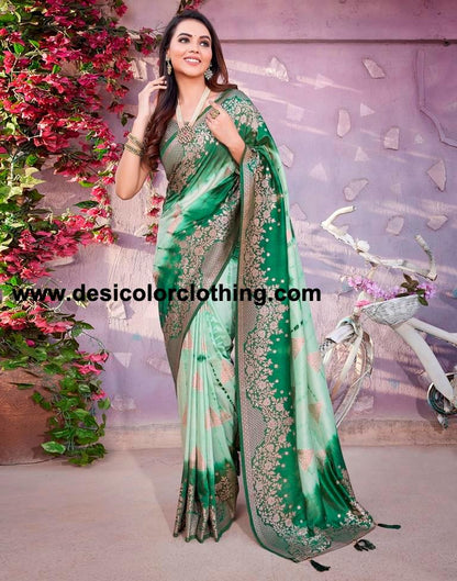 Olive Green Cotton Woven Saree