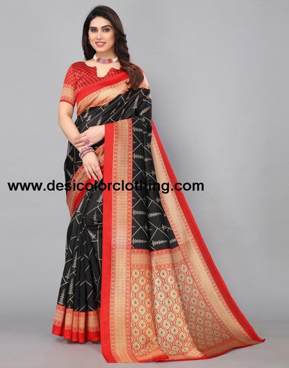 Black Banarasi Silk Saree